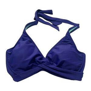 Athleta Women’s Bikini Top Size 32D or 32DD Blue Halter Tie Neck Underwire